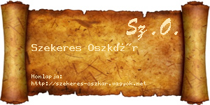 Szekeres Oszkár névjegykártya