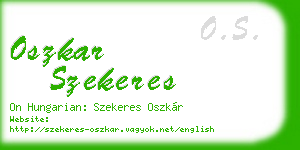 oszkar szekeres business card